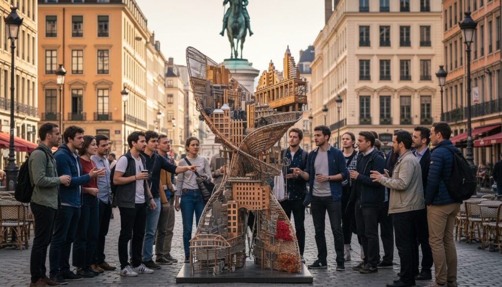 Lyon : débats vifs autour de l’œuvre ‘Tissage urbain’ sur la place Bellecour