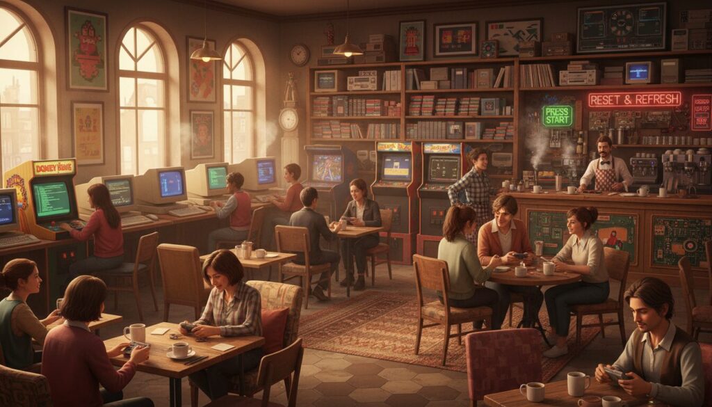 le café du rétro, votre lieu de prédilection pour les passionnés de gaming, informatique et culture vintage. venez partager votre passion dans une ambiance conviviale et authentique.